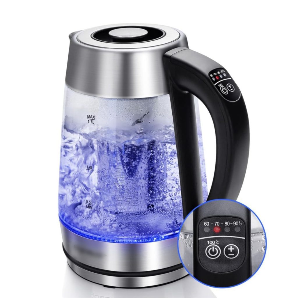 Pava eléctrica con selector de temperatura